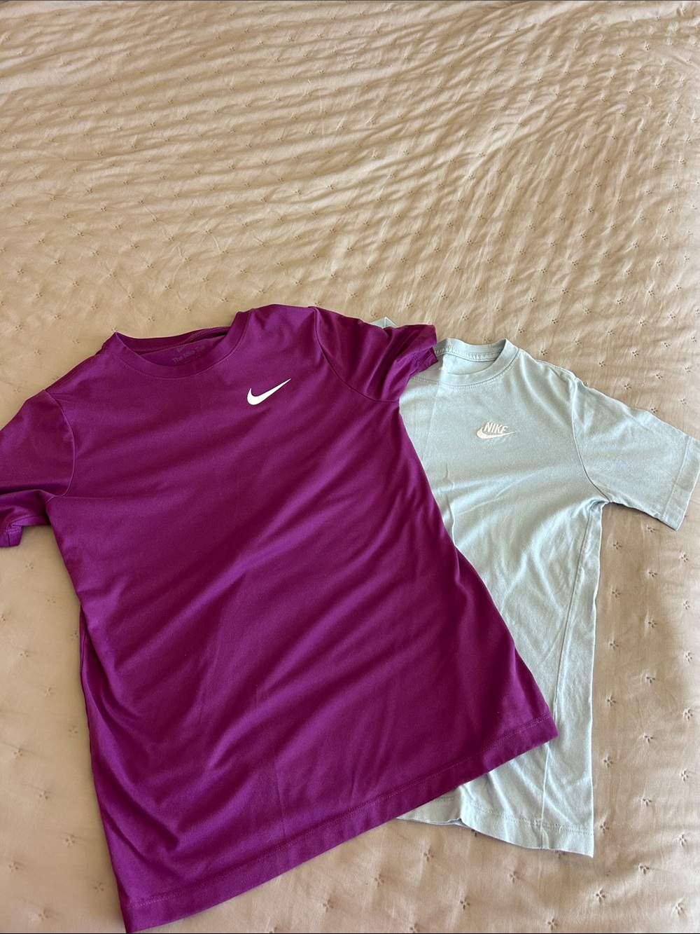 Nike Kids' Short-Sleeve Tees in Purple and Light Blue